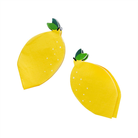 16PK LEMON PAPER NAPKINS - Muddy Boots Home UK