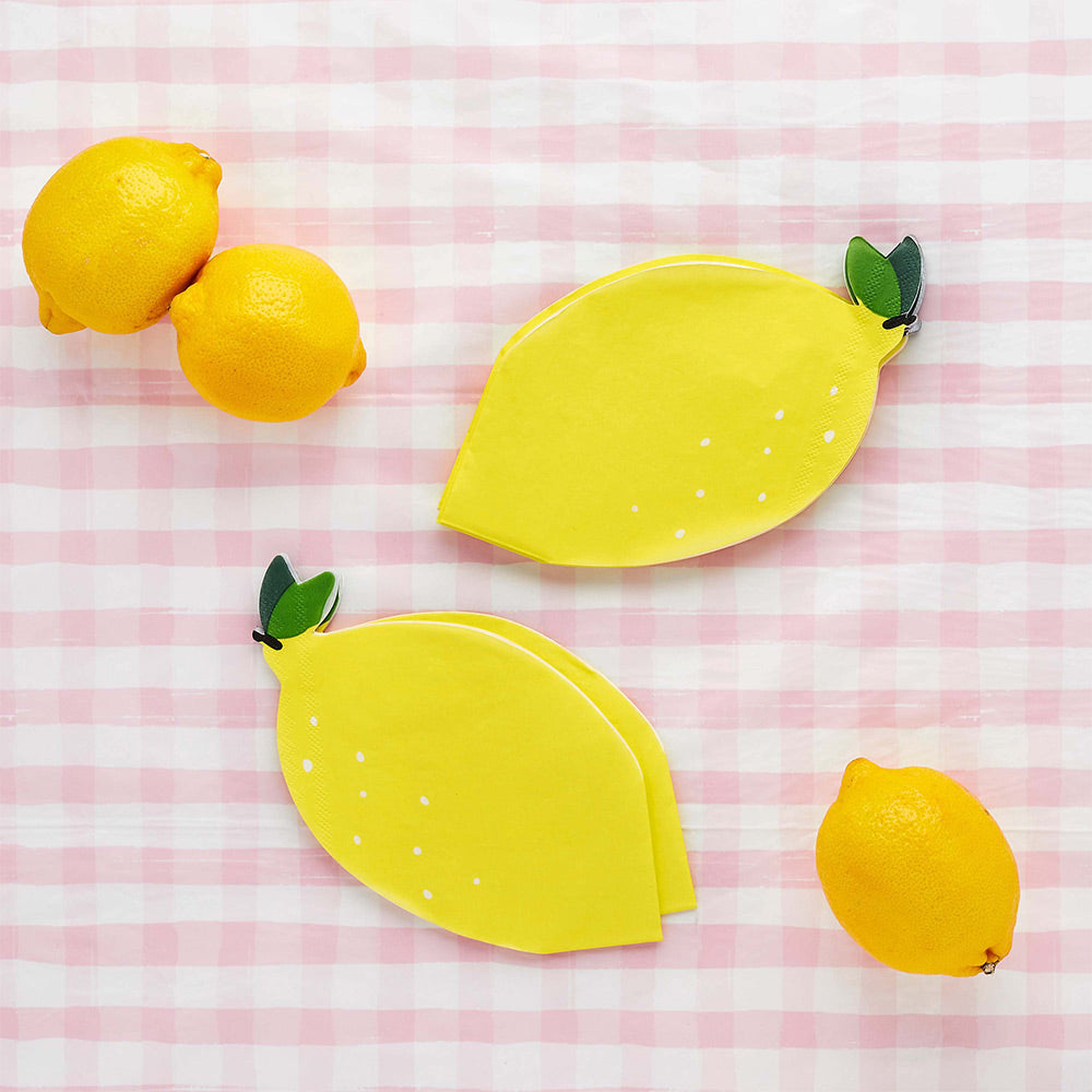 16PK LEMON PAPER NAPKINS - Muddy Boots Home UK