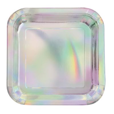 Iridescent Square Plates - Muddy Boots Home UK