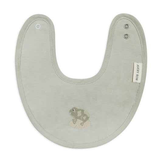 Embroidered Cotton Bib - Frog | default - Muddy Boots Home UK