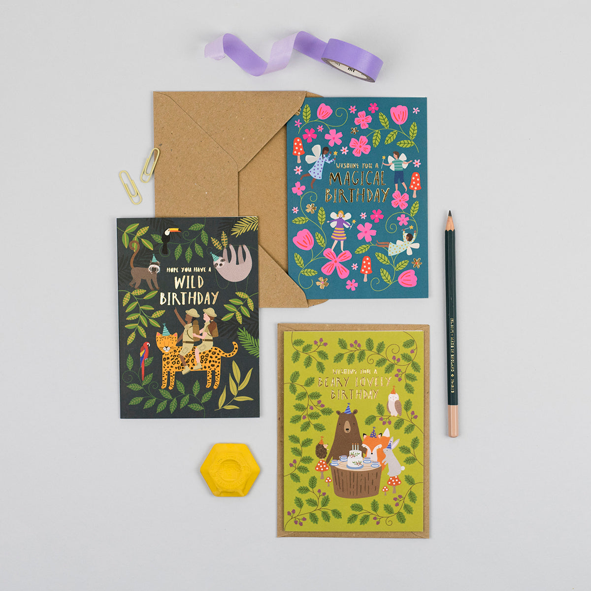 Woodland Party Birthday Card | Fun Kids Animal Card | default - Muddy Boots Home UK