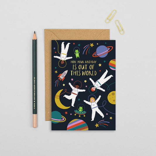 Space Birthday Card | Kids Card | Childrens Card | default - Muddy Boots Home UK