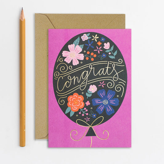 Congrats Balloon Card | Congratulations Card | Celebrate | default - Muddy Boots Home UK