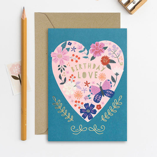 Birthday Love Heart Card | Birthday Card | Female Birthday | default - Muddy Boots Home UK