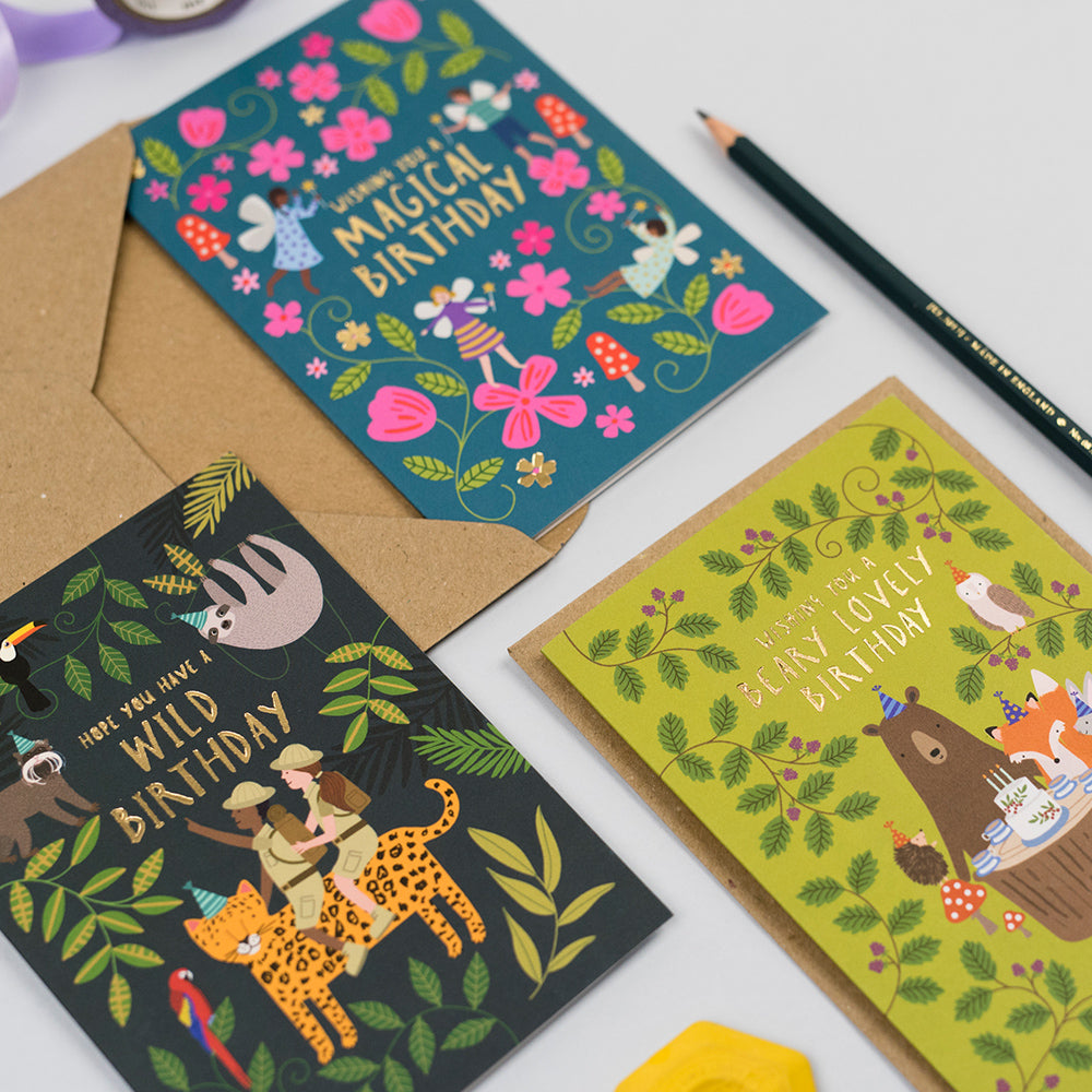 Jungle Explorers Birthday Card | Fun Animal Kids Card | default - Muddy Boots Home UK