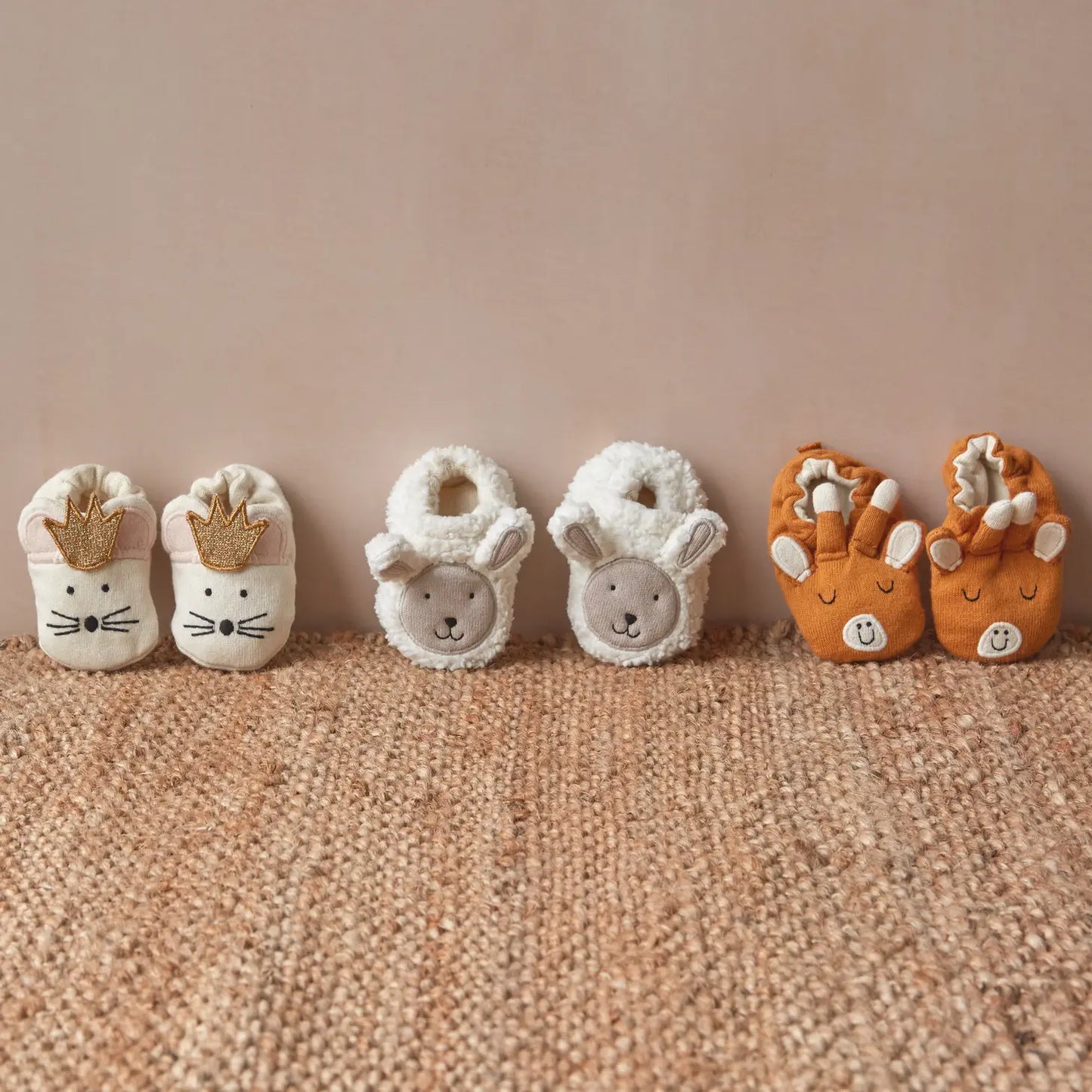 Cotton Knit Baby Booties - Sheep - Muddy Boots Home UK