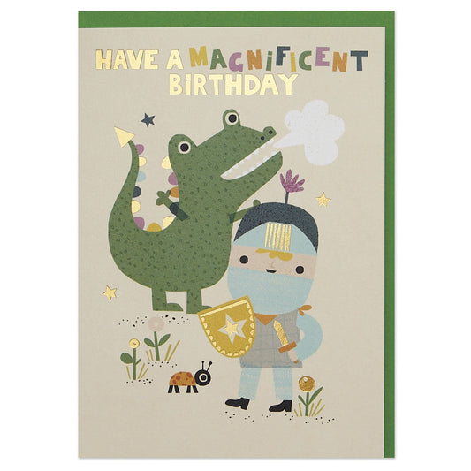 Knight & dragon card - Muddy Boots Home UK