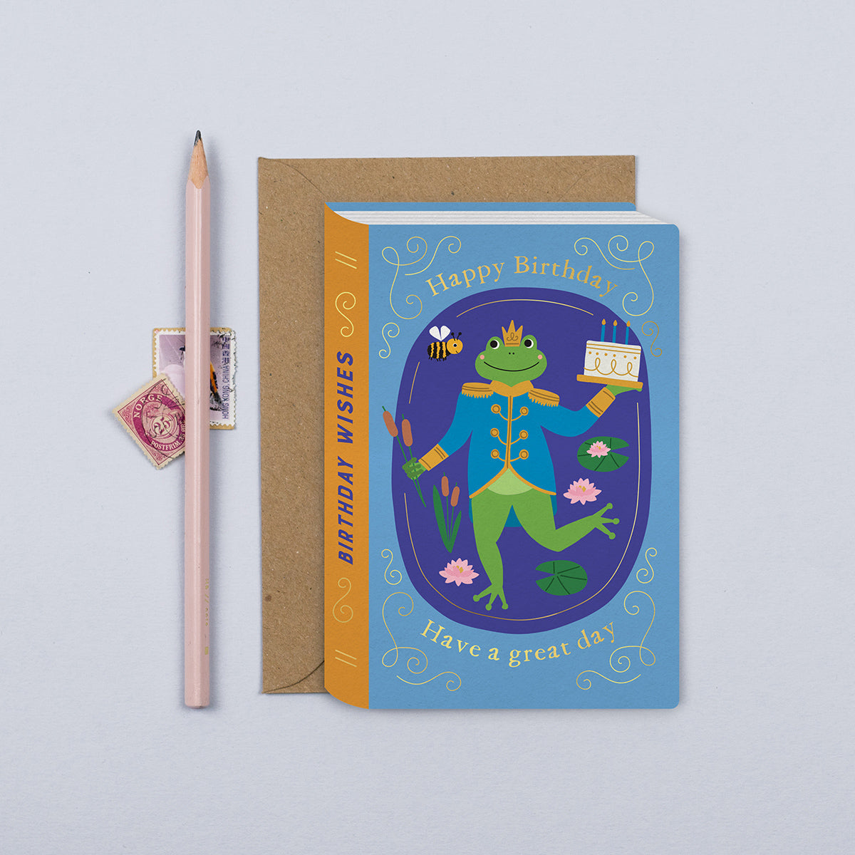Frog and the Bee Book Kid's Birthday Card | Children's Card | default - Muddy Boots Home UK