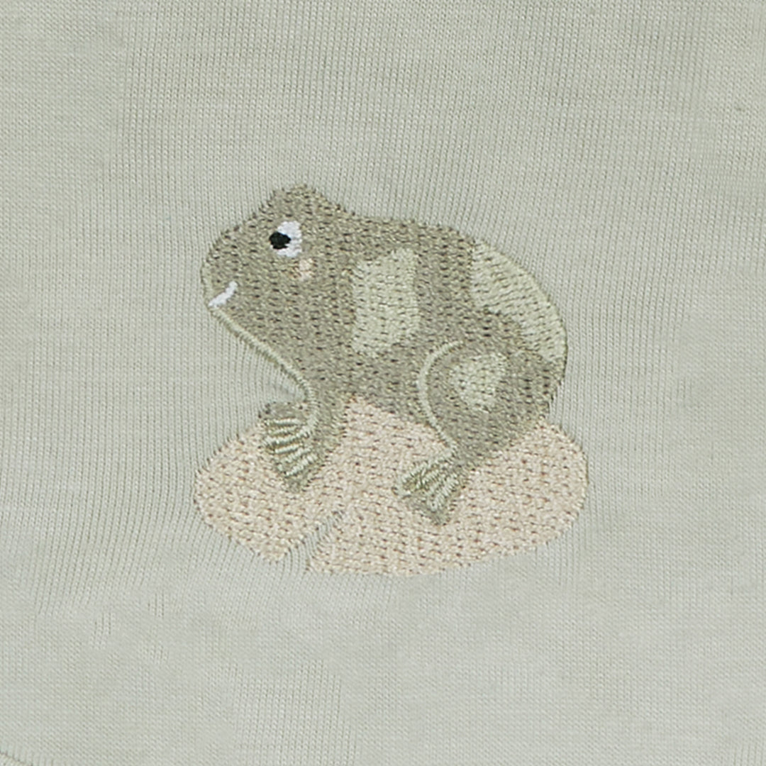 Embroidered Cotton Bib - Frog | default - Muddy Boots Home UK