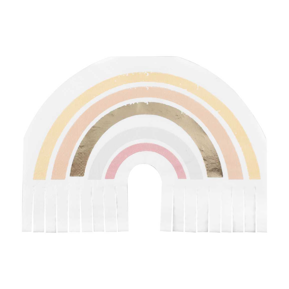 Gold Foiled Natural Rainbow Fringe Napkins - Muddy Boots Home UK