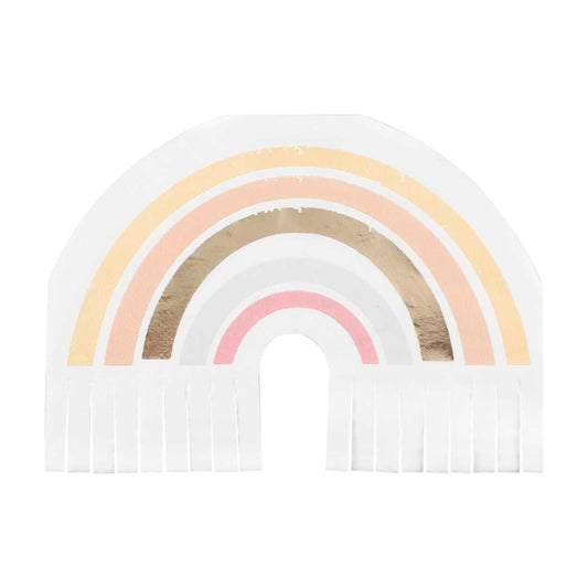 Gold Foiled Natural Rainbow Fringe Napkins - Muddy Boots Home UK
