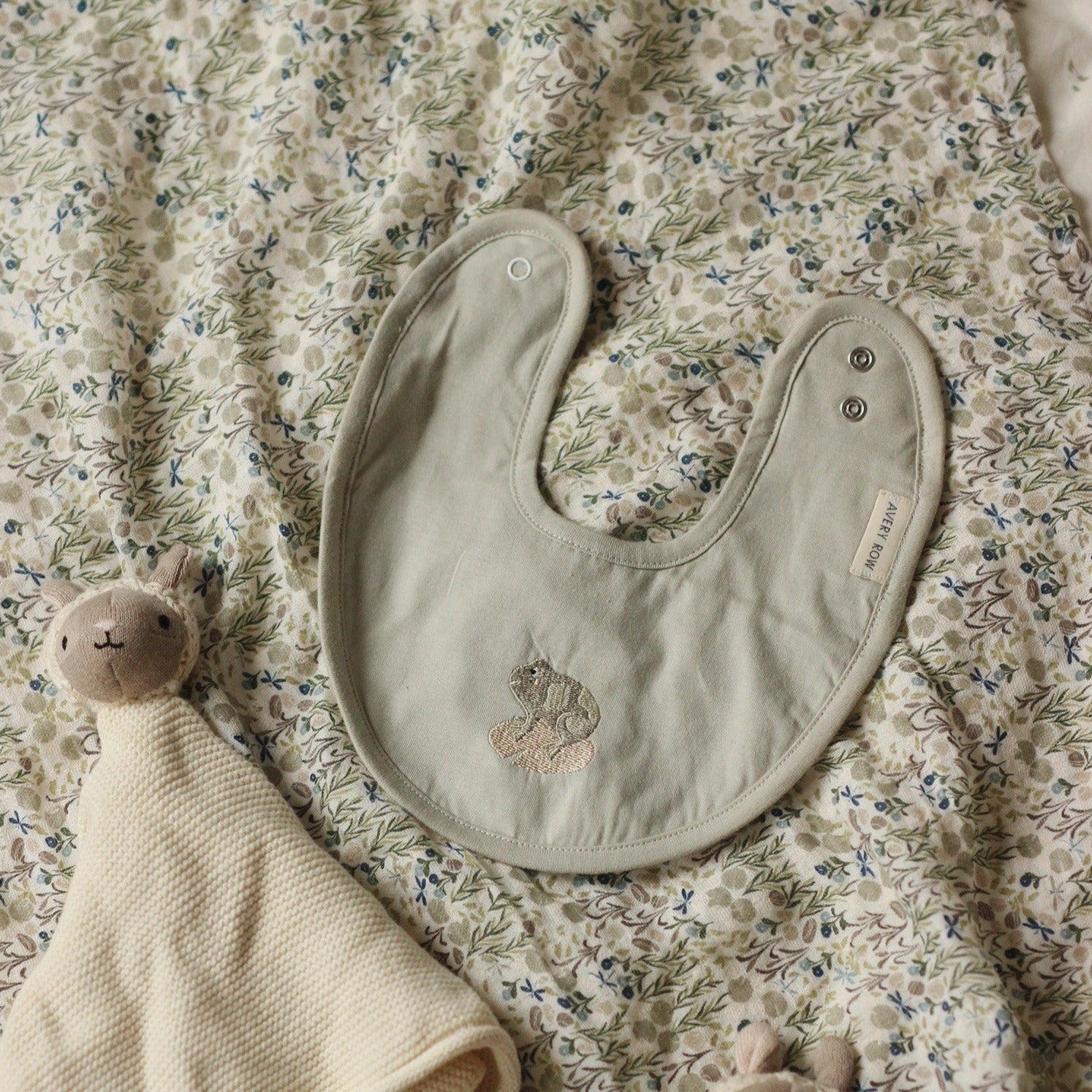 Embroidered Cotton Bib - Frog | default - Muddy Boots Home UK