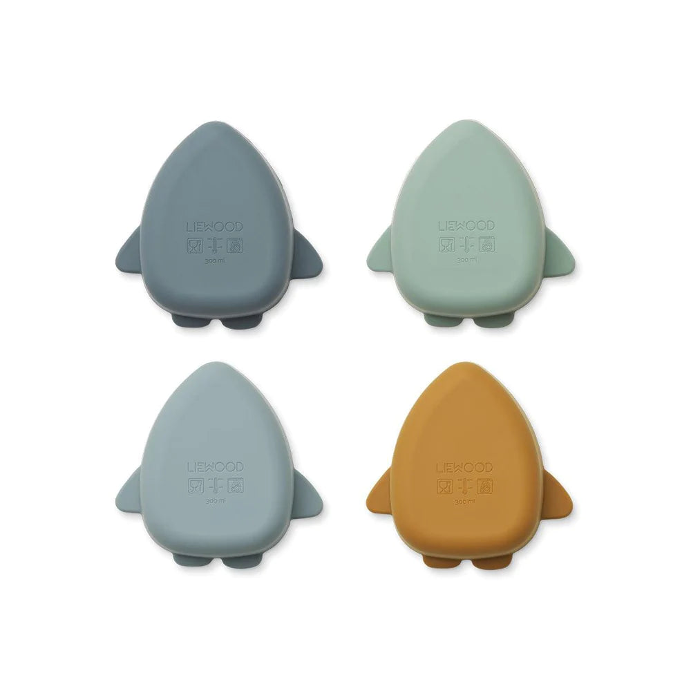 Space Blue Mix Silicone Bowls 4 Pack - Muddy Boots Home UK