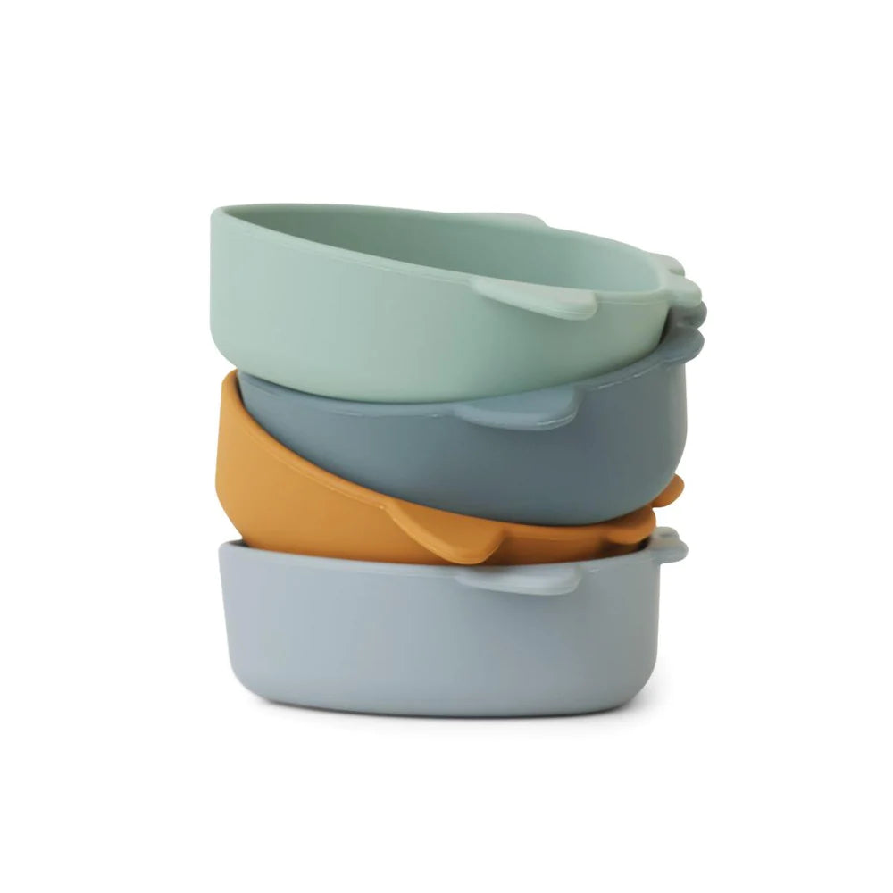 Space Blue Mix Silicone Bowls 4 Pack - Muddy Boots Home UK