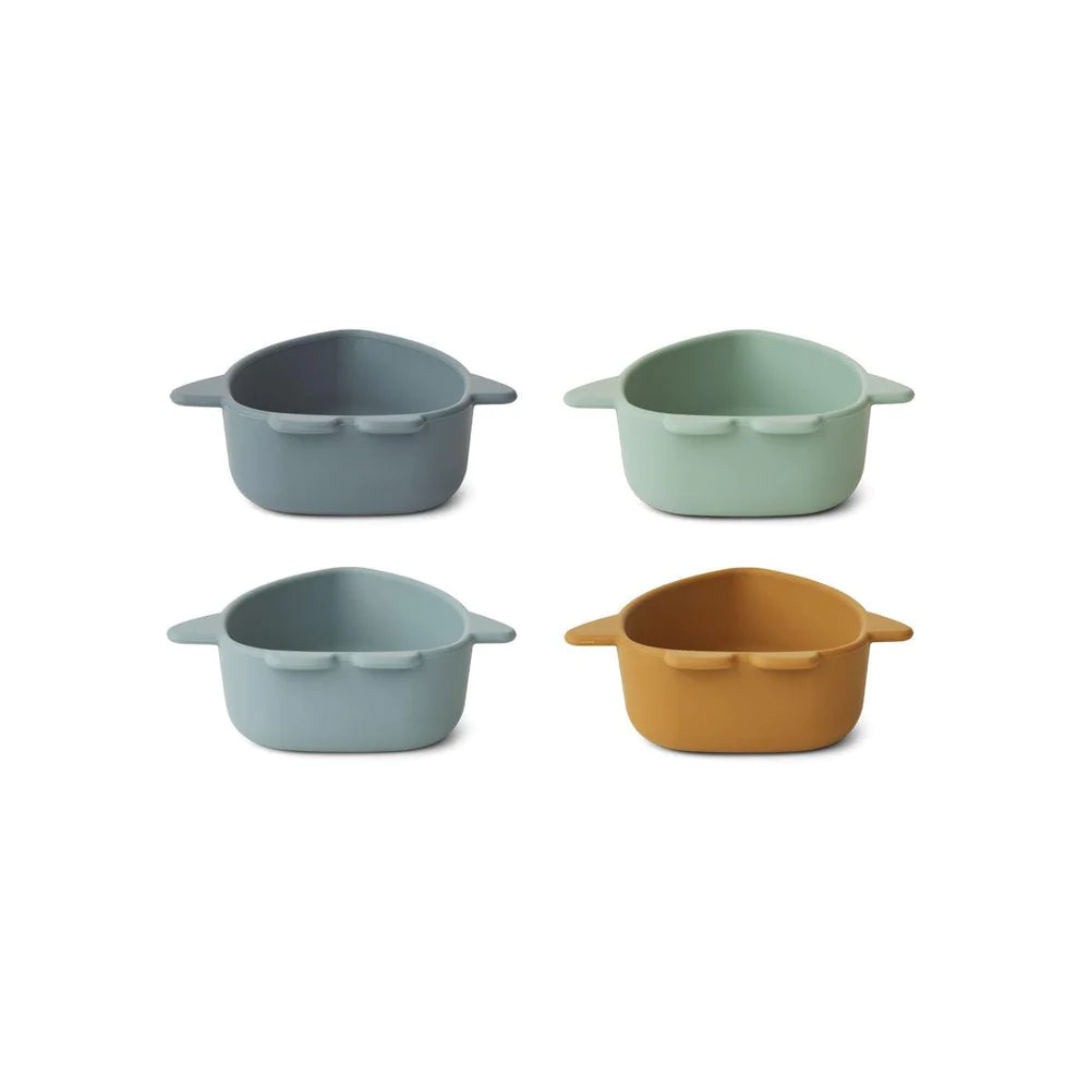 Space Blue Mix Silicone Bowls 4 Pack - Muddy Boots Home UK