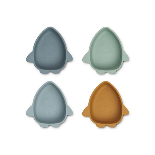 Space Blue Mix Silicone Bowls 4 Pack - Muddy Boots Home UK