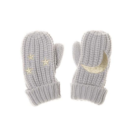 Moonlight Knitted Mittens Grey 3-6 Years - Muddy Boots Home UK