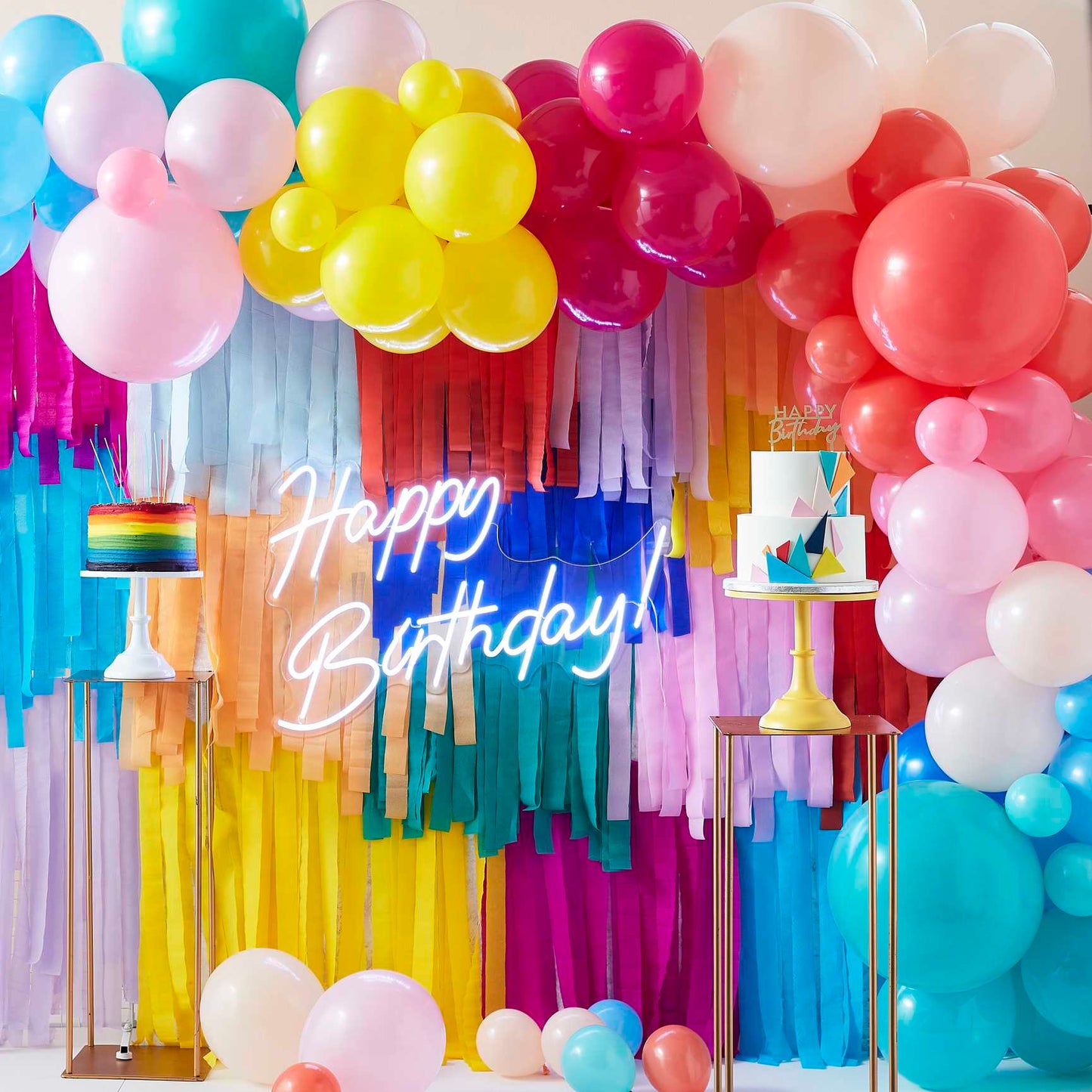 Happy Birthday Colour Block Plate - Muddy Boots Home UK