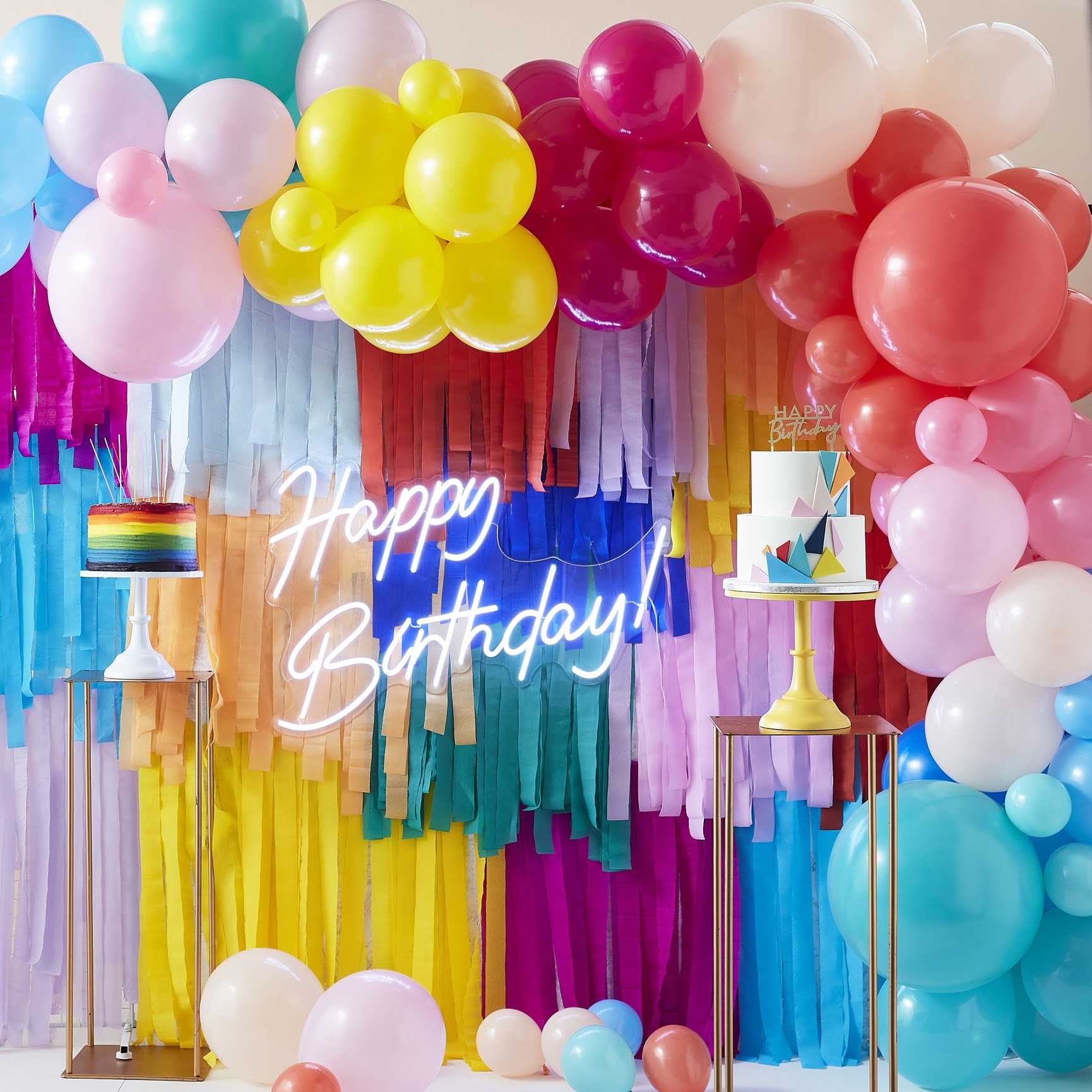 Happy Birthday Colour Block Plate - Muddy Boots Home UK