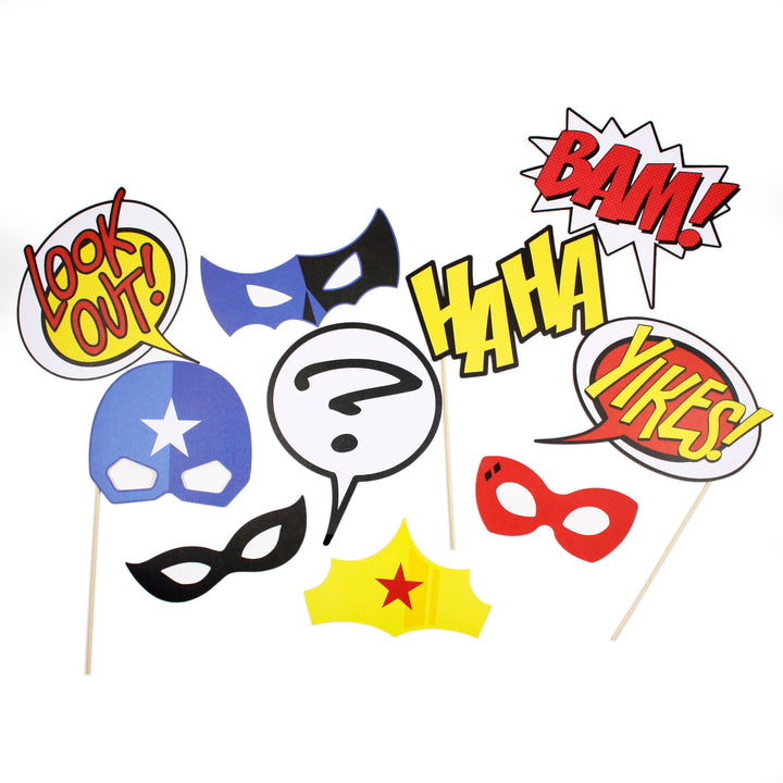 Meri Meri Super Hero Photo Props - Muddy Boots Home UK