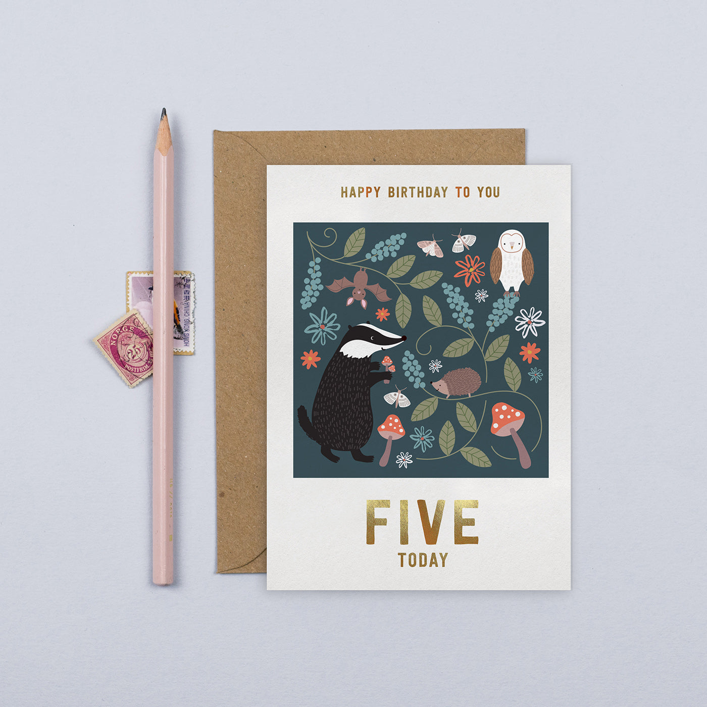 Midnight Garden 5th Birthday Card | Kid's Card | Age Five | default - Muddy Boots Home UK