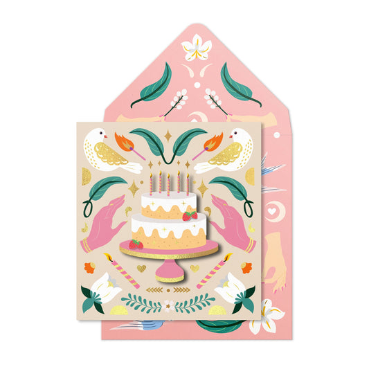 Big Cake With Candles Birthday Card - Muddy Boots Home UK