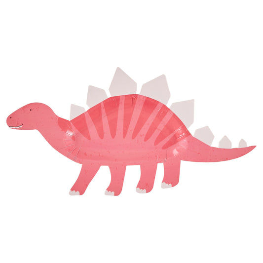 Pink Shaped Dinosaur Sweet Treat Plate - Muddy Boots Home UK