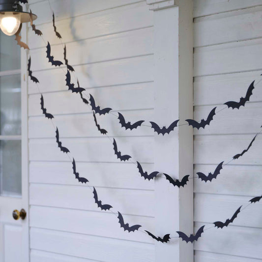 Halloween Bunting - 5m Black Bat - Muddy Boots Home UK