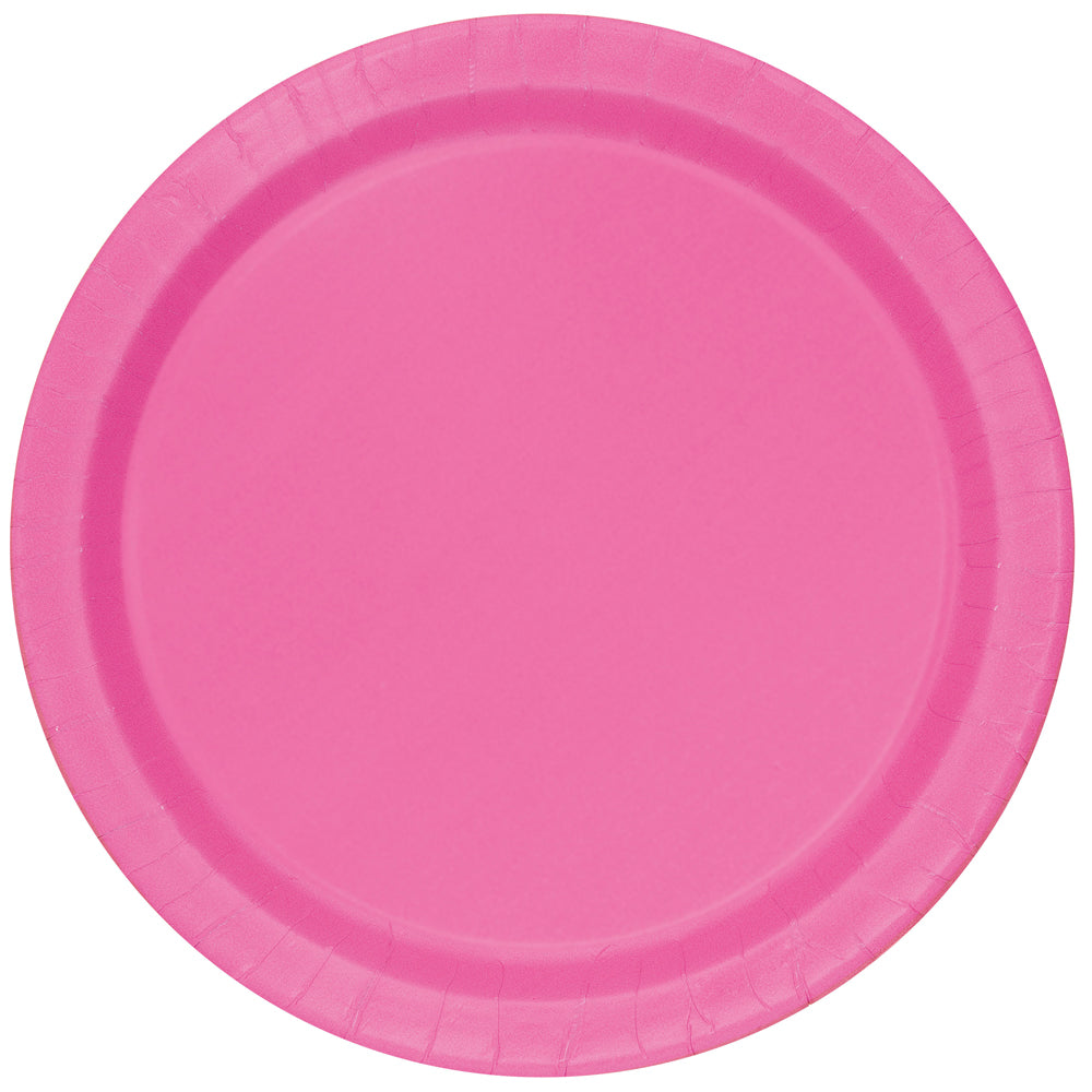 Hot Pink Plates 9” - 16pk - Muddy Boots Home UK