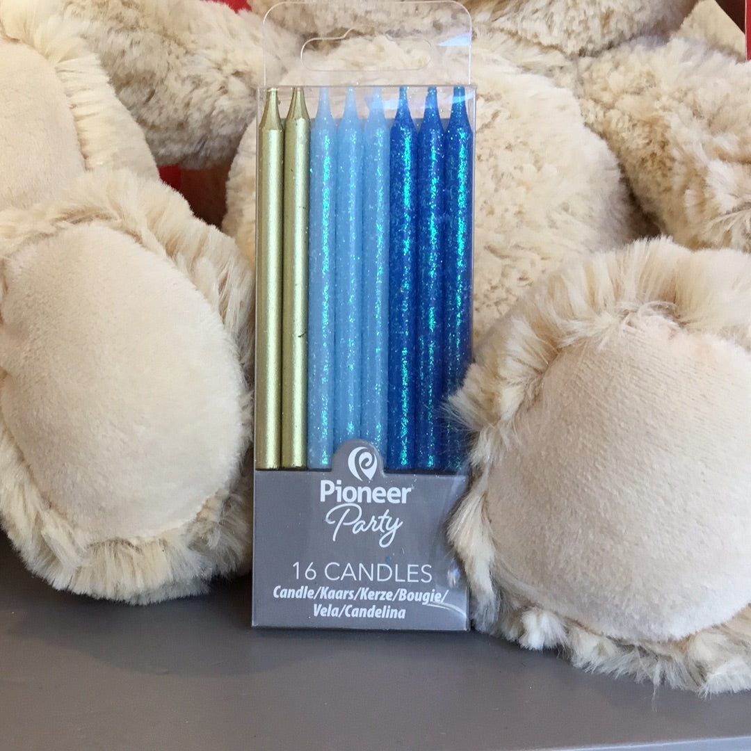 Blue & Gold Candles - Muddy Boots Home UK