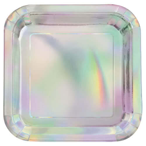 Iridescent Square Plates 7" 8pk - Muddy Boots Home UK