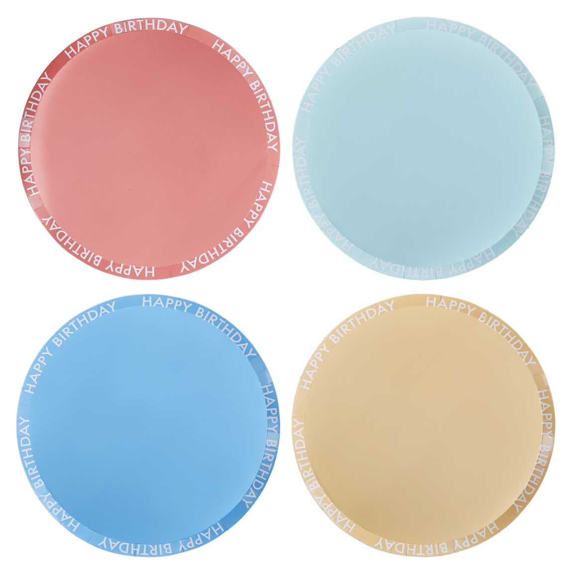 Brights Happy Birthday Paper Plates - Muddy Boots Home UK