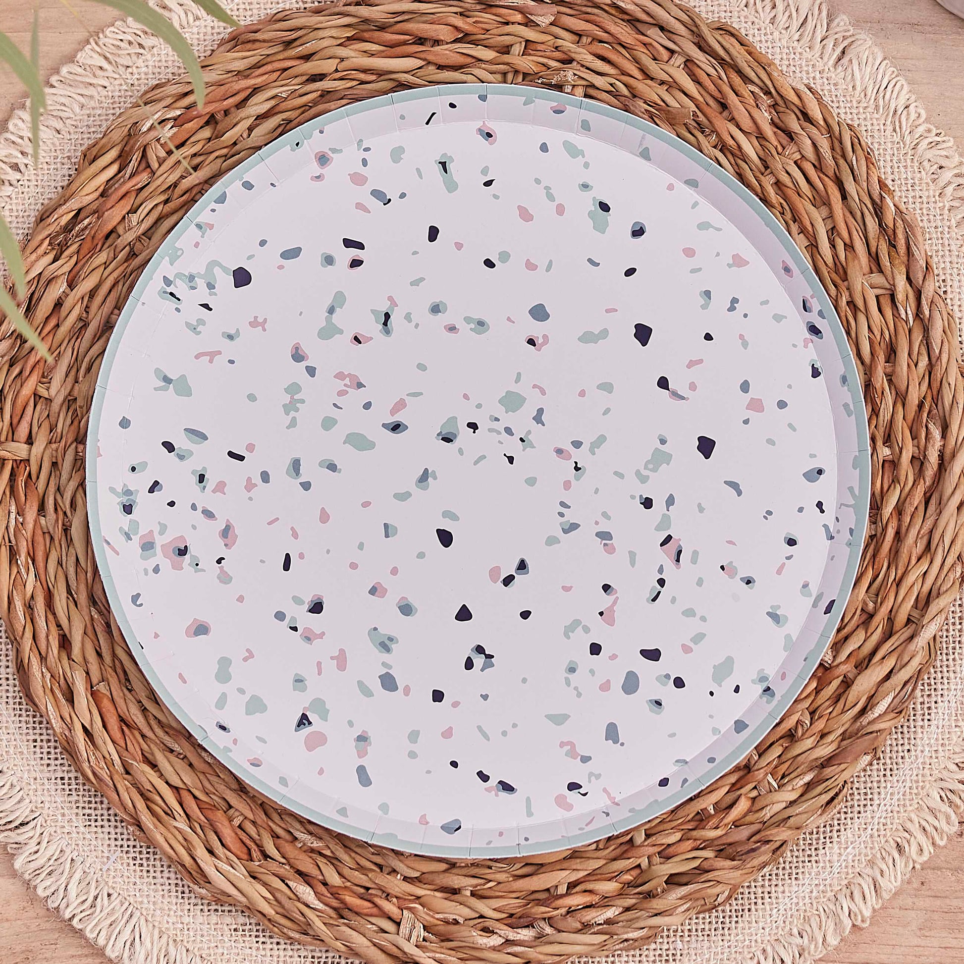 Terrazzo Print Paper Plates - Muddy Boots Home UK