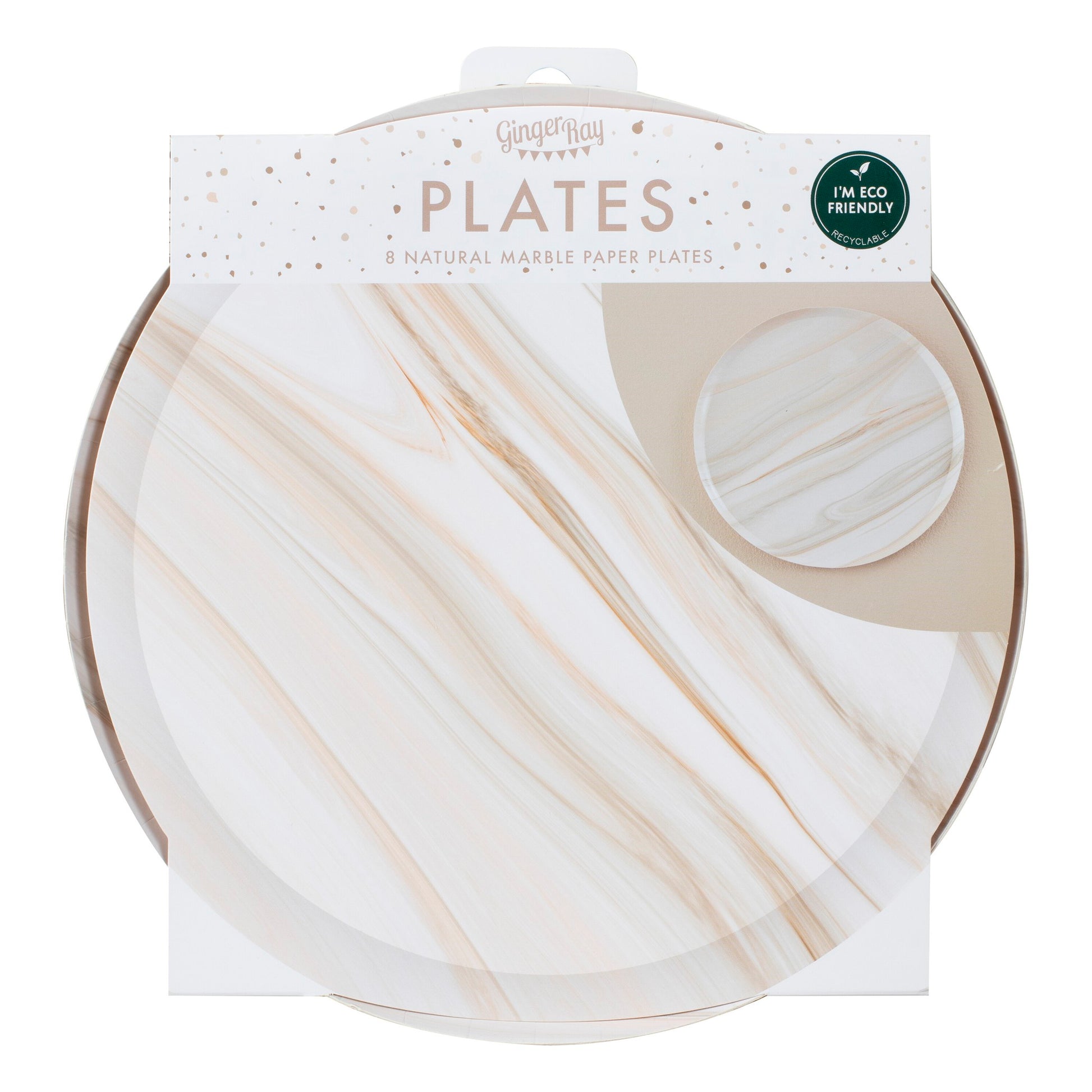 Natural Marble Paper Plates - Muddy Boots Home UK