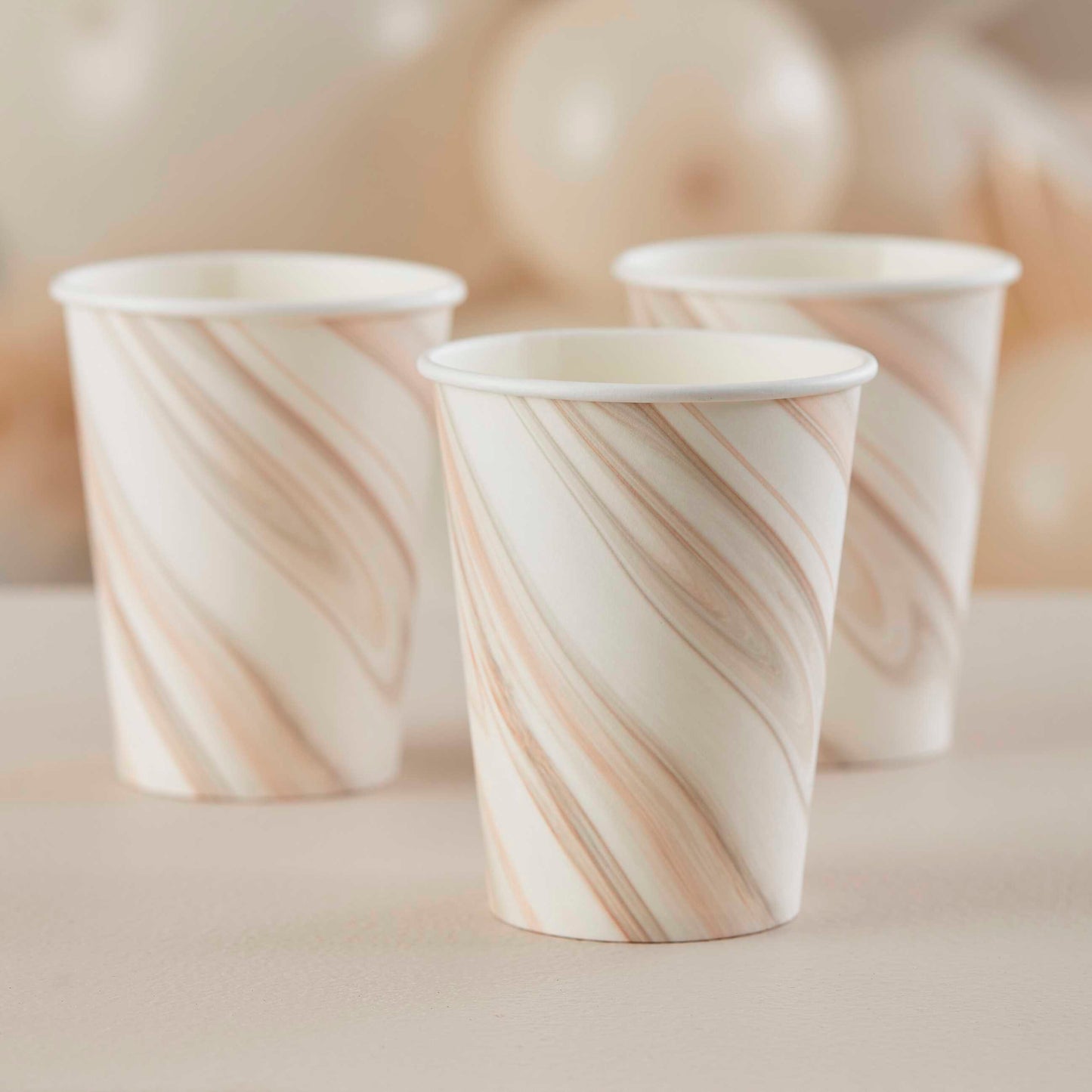 Natural Marble Print Paper Cups - Muddy Boots Home UK