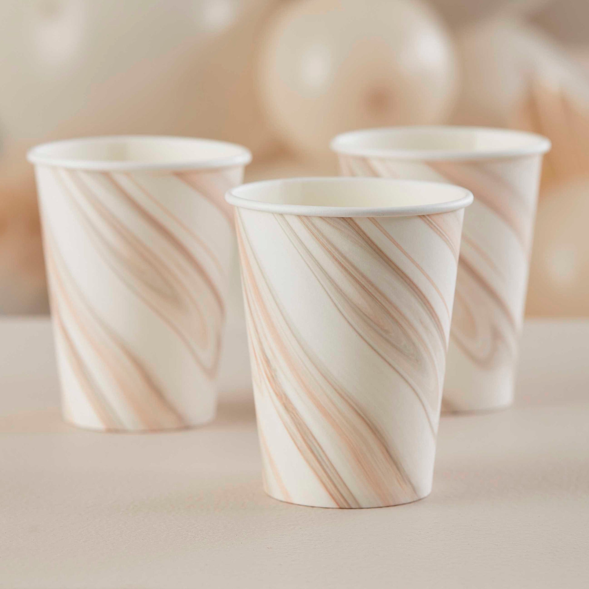 Natural Marble Print Paper Cups - Muddy Boots Home UK
