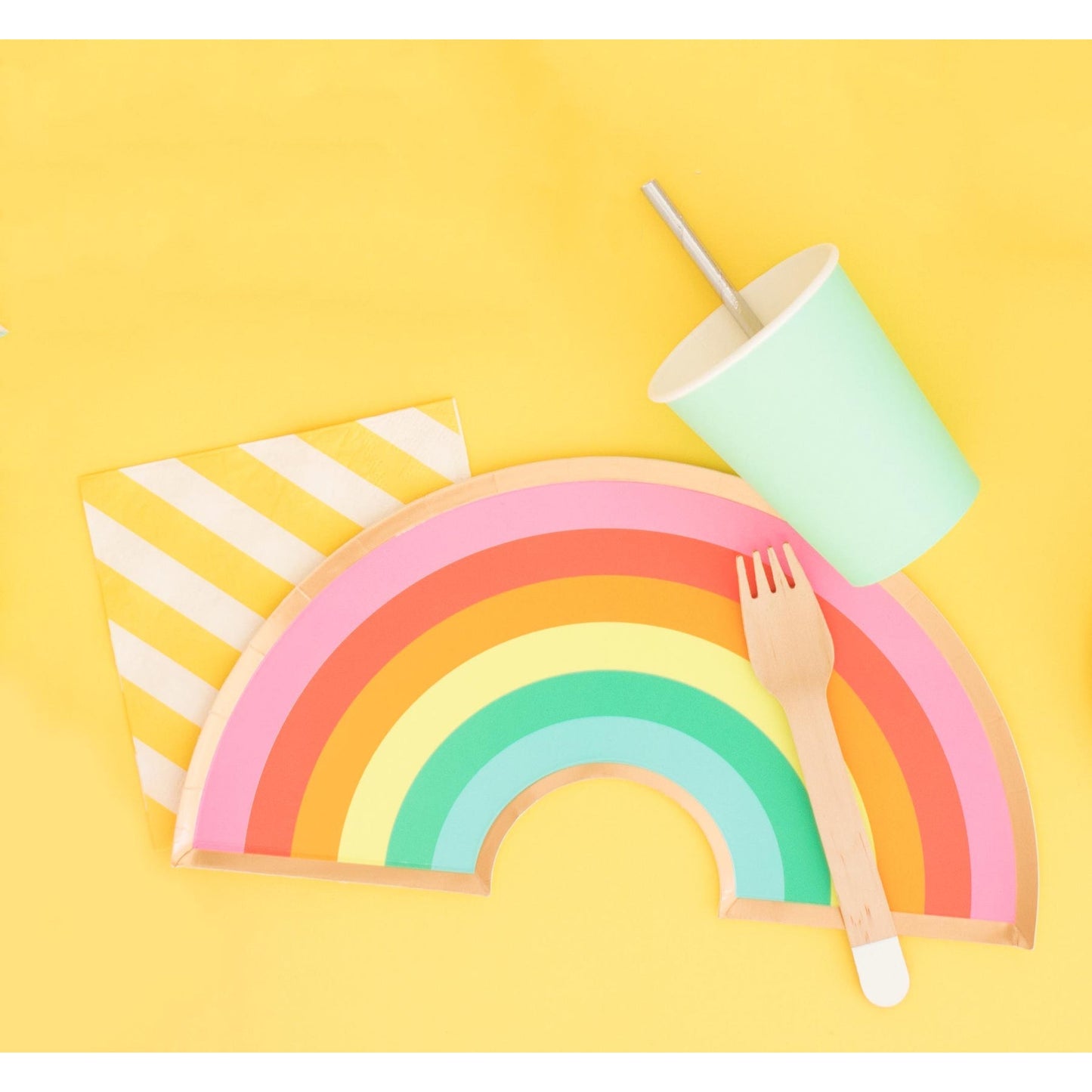 Oh Happy Day Rainbow Plates - Muddy Boots Home UK