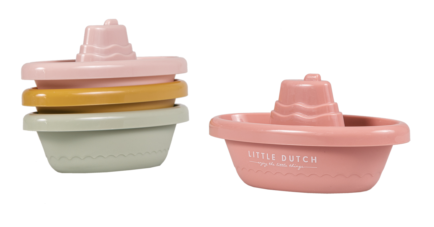 Stackable Bath Boats - Pink - Muddy Boots Home UK