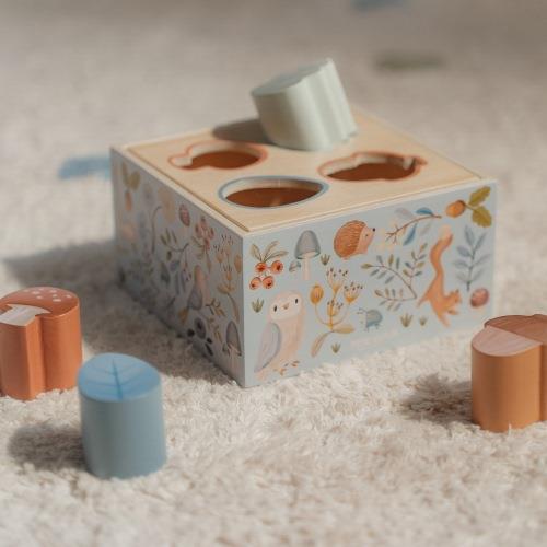 Colorful wooden shape sorter from Little Dutch's Forest Friends collection.