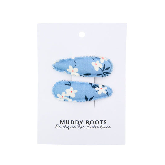 Blue Blossom Toddler Hair Clips