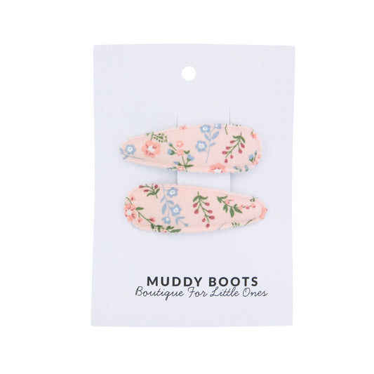 Pink Floral Meadow Toddler Hair Clips