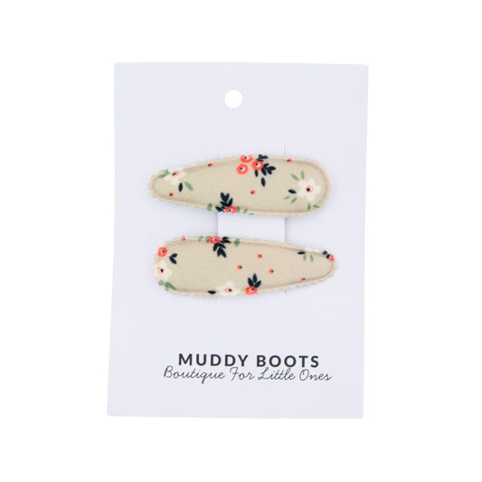 Beige Meadow Toddler Hair Clips