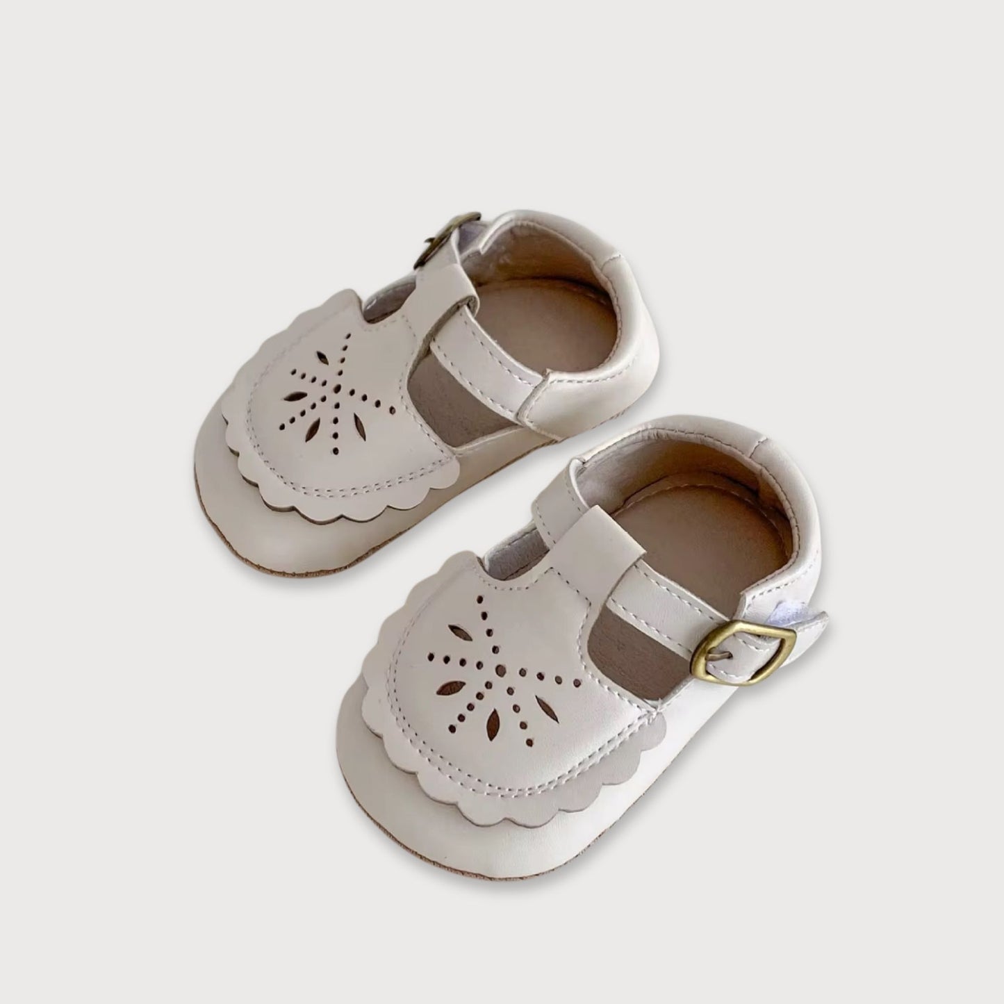 Scallop Detail Soft Sole Baby Shoes