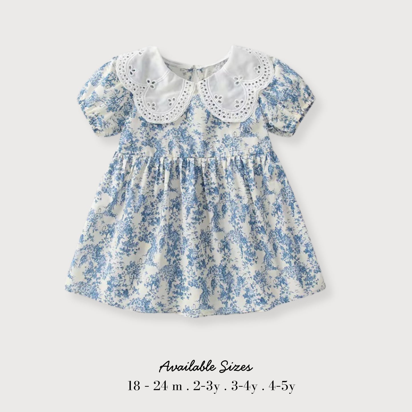Broderie-Collar Toile Dress