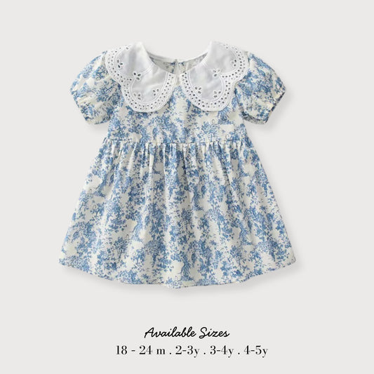 Broderie-Collar Toile Dress