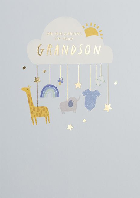 On The Arrival Of Your Grandson Card