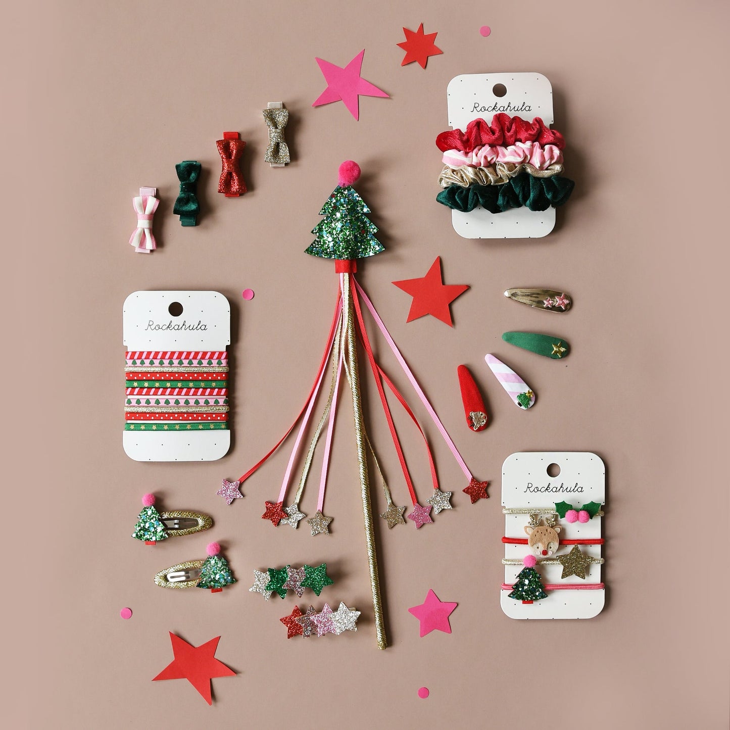 Jolly Christmas Embroidered Clip Set