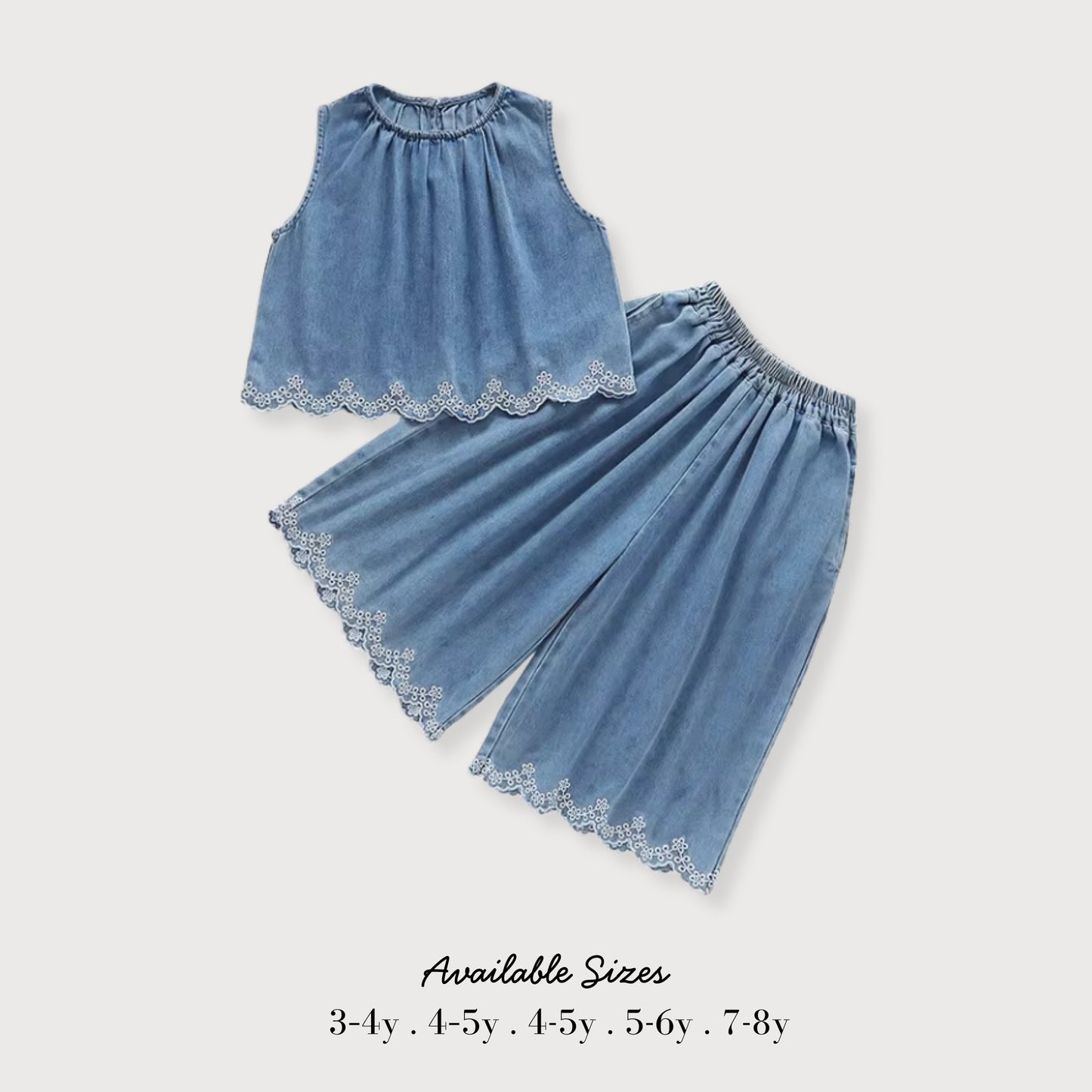 Girls’ Embroidered Denim Set