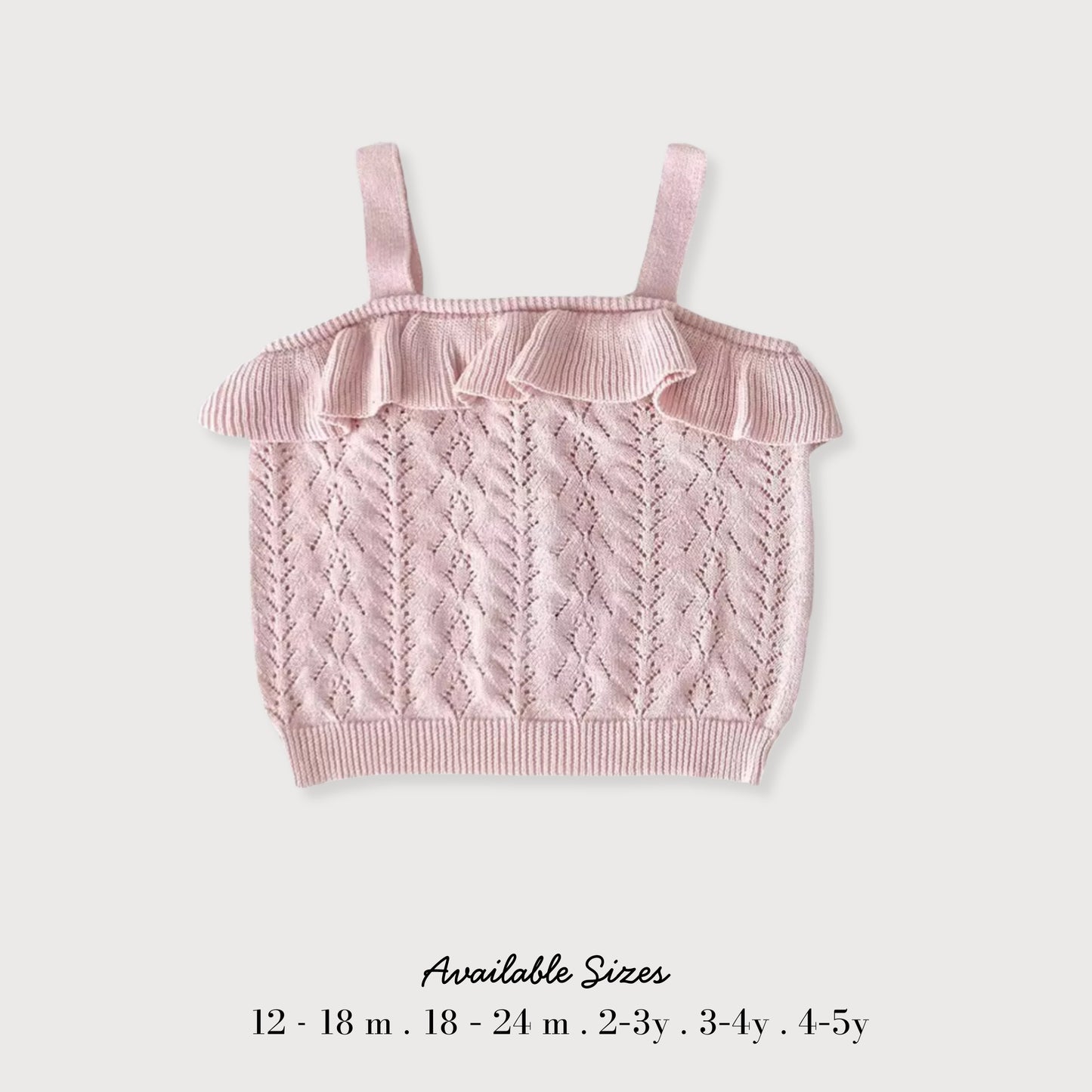 Girls’ Pink Knit Ruffle-Top Vest