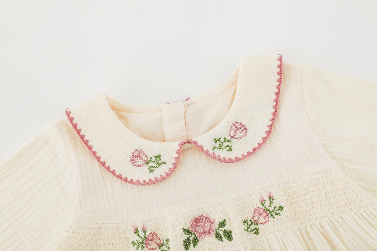 Cream Floral Embroidered Blouse